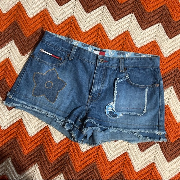 Tommy girl Y2K flower Jean very short shorts - Picture 3 of 7